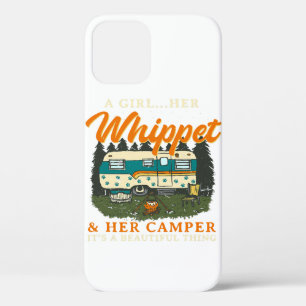 Funda Para iPhone 12 Una Chica con su Whippet y su acampada de perro