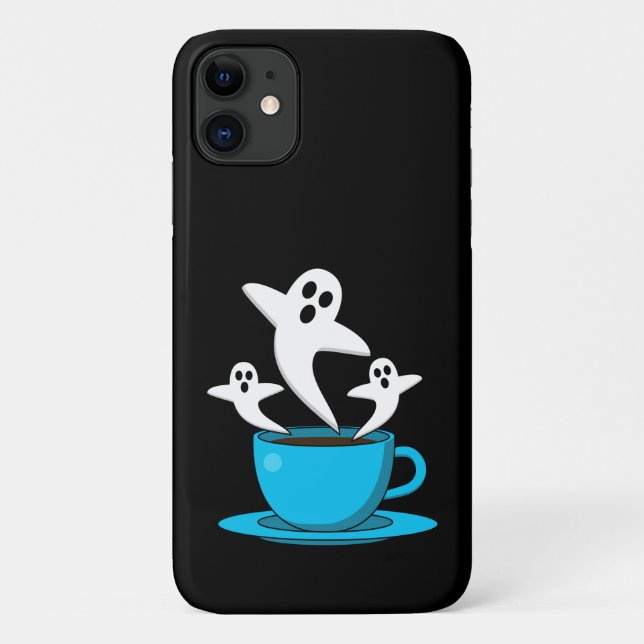 Funda De Case-Mate Para iPhone Una copa de café para fumar fantasma (Reverso)
