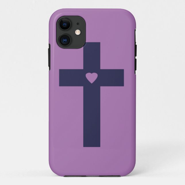 Funda De Case-Mate Para iPhone Una cruz con corazón (Reverso)