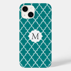 Funda Para iPhone 14 De Case-Mate Una elegante hoja verde y blanca marroquí de quatr