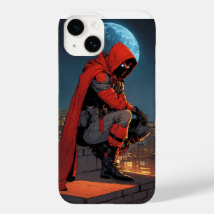 Funda Para iPhone 14 De Case-Mate Una figura roja encapuchada en un techo iluminado