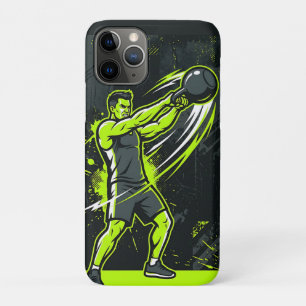 Funda Para iPhone 11 Pro Una ilustración dinámica de línea de arte en neón 