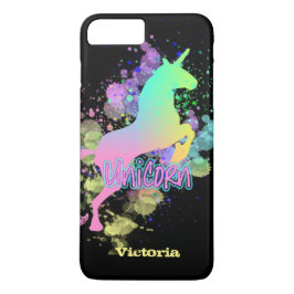 Funda Para iPhone 8 Plus/7 Plus Una moda divertida en el Rainbow Unicorn personali