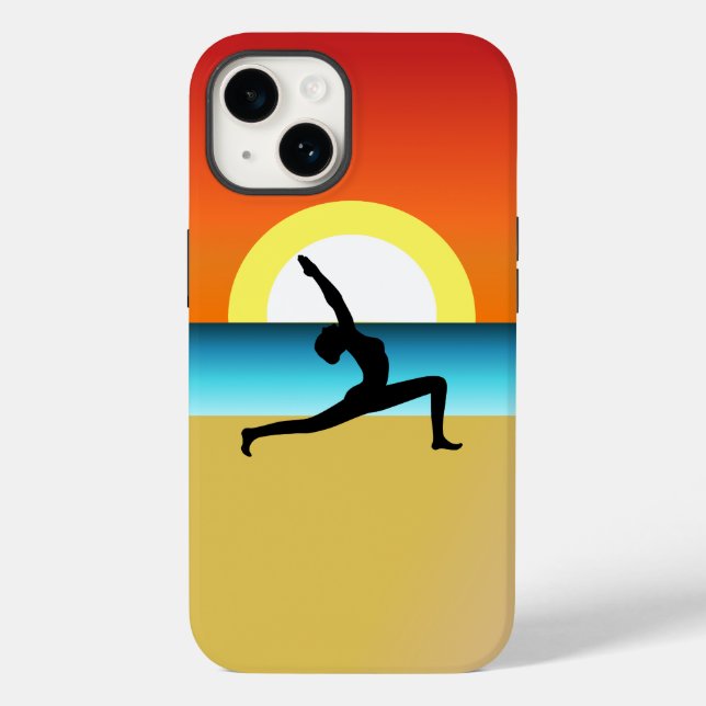 Funda De Case-Mate Para iPhone Una mujer de yoga en la playa (Reverso )