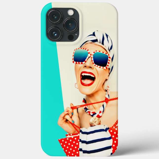 Funda De Case-Mate Para iPhone Una mujer retro divertida con pintalabios rojos y  (Reverso )