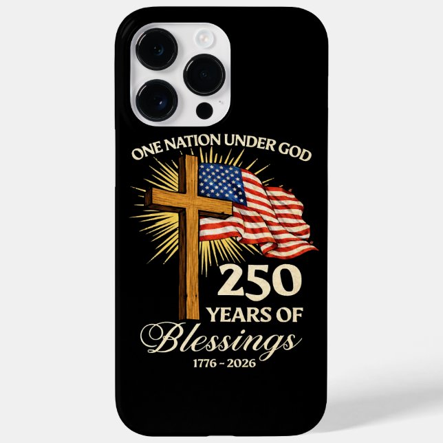 Funda De Case-Mate Para iPhone Una Nación Bajo Dios 250 Años de Bendiciones (Reverso)