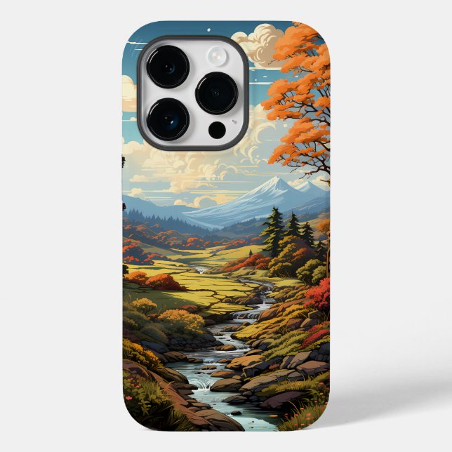 Funda De Case-Mate Para iPhone Una pintura del paisaje forestal (Reverso )