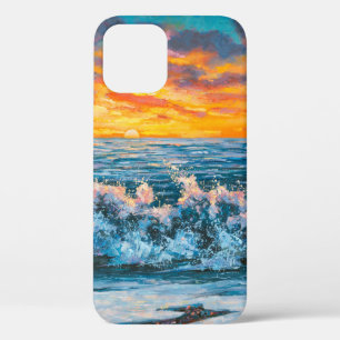Funda Para iPhone 12 Una puesta de sol brillante durante una tormenta.