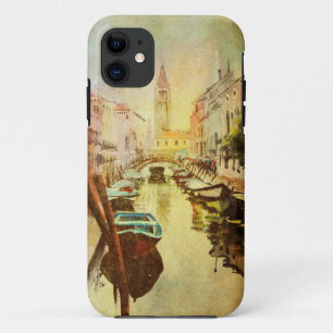 Funda Para iPhone 11 Una vista del canal con los barcos y los edificios