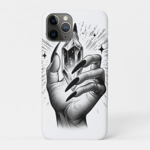 Funda Para iPhone 11 Pro Uñas Negras Largas y Magia de Energía de Cristal V