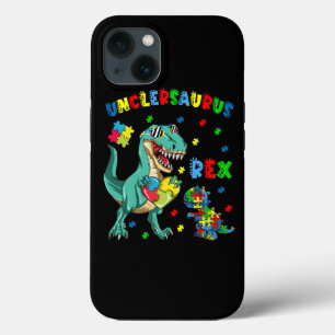 Funda Para iPhone 13 Unclesaurus Autism Awareness Uncle Dinosaur Puzzle