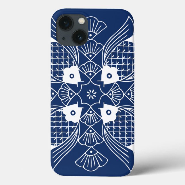 Funda De Case-Mate Para iPhone Underwater Fish Design with Blue Background (Reverso)