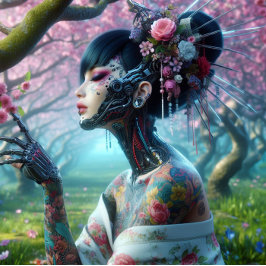 Funda Para iPhone 11 Une geisha au jardin de printemps