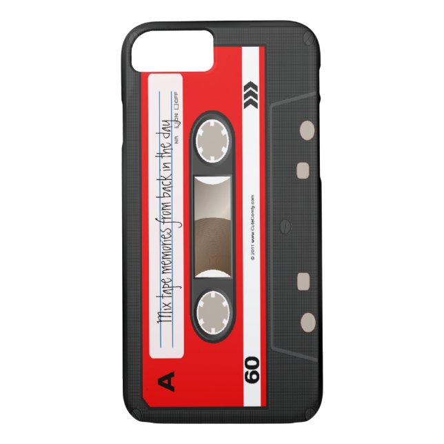 Funda De Case-Mate Para iPhone Único fresco personalizada retro rojo de la cinta (Reverso)
