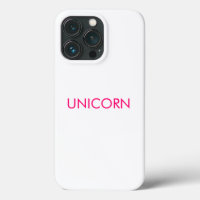 "Unicornio" blanco minimalista de fucsia rosa