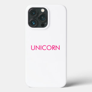 Funda Para iPhone 13 Pro "Unicornio" blanco minimalista de fucsia rosa