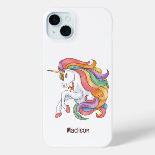 Funda Para iPhone 15 Mini Unicornio con colores de nombres personalizados