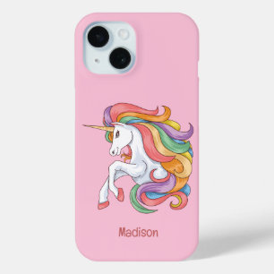 Funda Para iPhone 15 Unicornio con colores de nombres personalizados