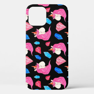 Funda Para iPhone 12 Unicornio, cristales: mágico patrón de acuarela.