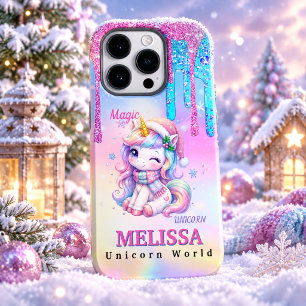Funda Para iPhone 14 Pro De Case-Mate Unicornio de vacaciones holográfico lindo kawaii