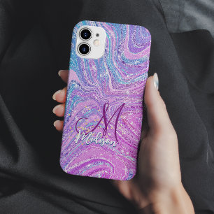 Funda Para iPhone 14 De Case-Mate Unicornio destellante arte de mármol femenino arco