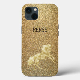 Funda Para iPhone 13 Unicornio dorado