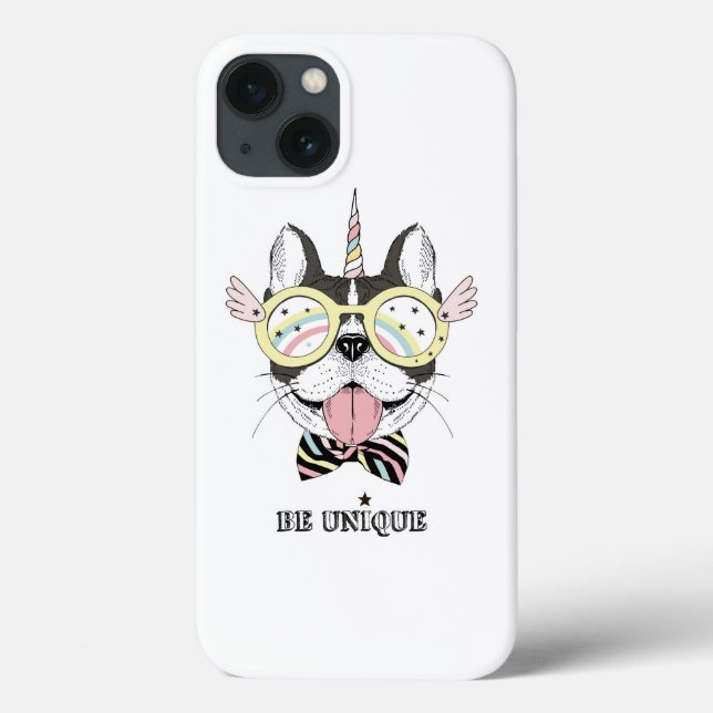 Funda De Case-Mate Para iPhone Unicornio en Bulldog francés (Reverso)
