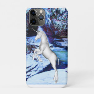 Funda Para iPhone 11 Pro Unicornio en la Nieve