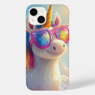 Funda Para iPhone 14 De Case-Mate Unicornio Lindo con Gafas de Sol: Mágico y Diverti