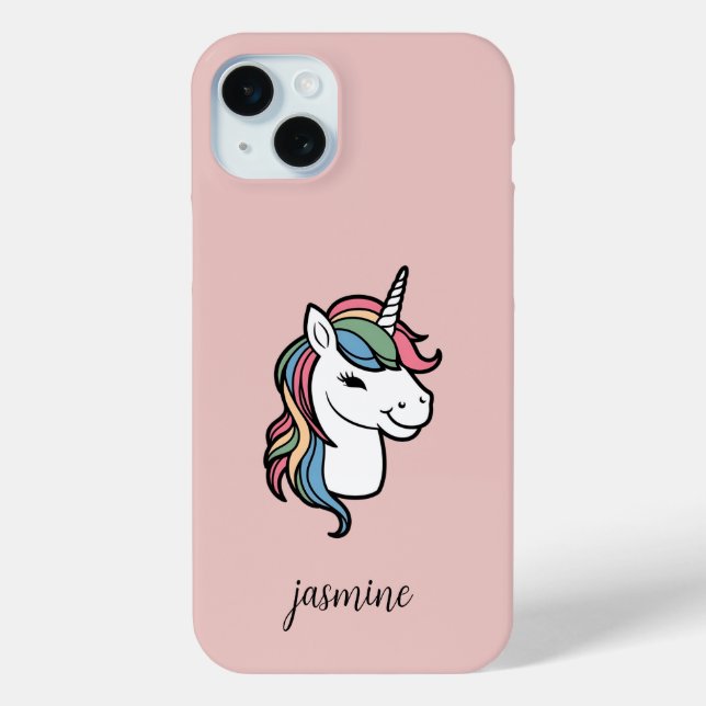 Funda De Case-Mate Para iPhone Unicornio personalizado con arcoiris (Reverso )