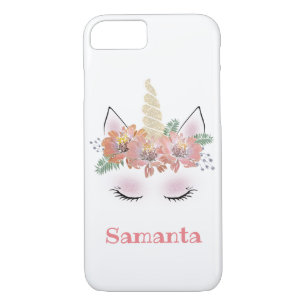 Funda Para iPhone 8/7 Unicornio, Unicornio Face, personalizada, femenina