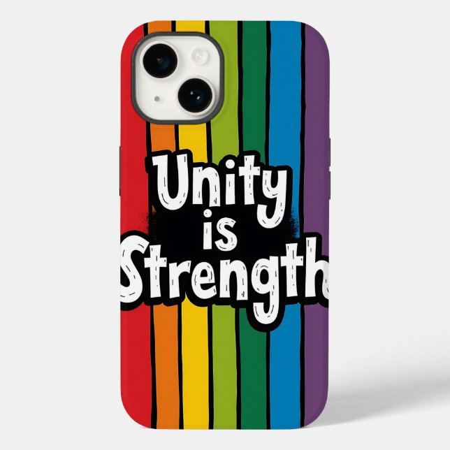 Funda De Case-Mate Para iPhone "Unidad es fuerza - Audaces franjas de arcoiris Te (Reverso )