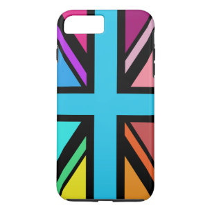 Funda Para iPhone 8 Plus/7 Plus Unión Jack/Bandera Multicolorizado+Diseño Negro