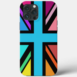 Funda Para iPhone 13 Pro Max Unión Jack/Bandera Multicolorizado+Diseño Negro