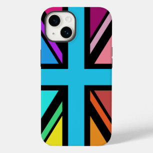 Funda Para iPhone 14 De Case-Mate Unión Jack/Bandera Multicolorizado+Diseño Negro