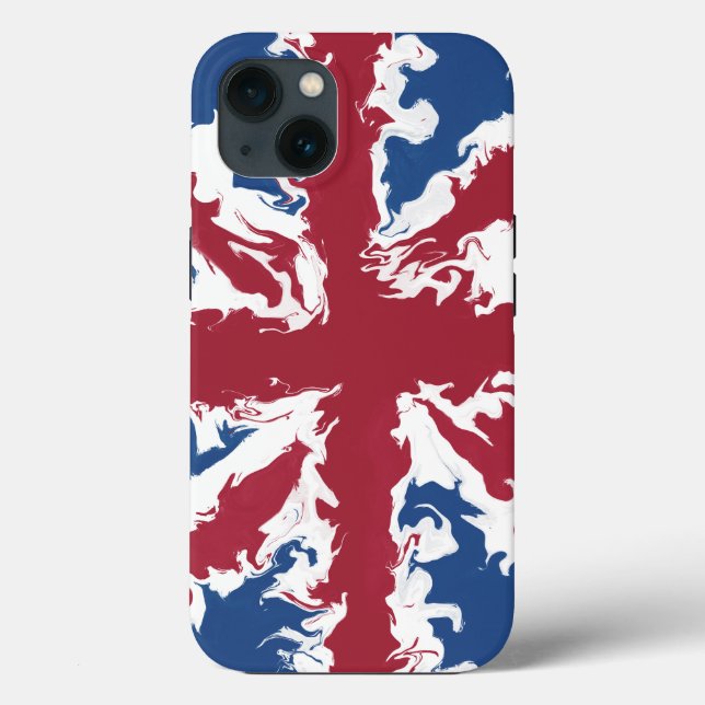 Funda De Case-Mate Para iPhone Union Jack Liquid Art (Reverso )