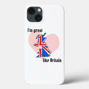 Funda Para iPhone 13 Union Jack Reino Unido diseño británico con corazó