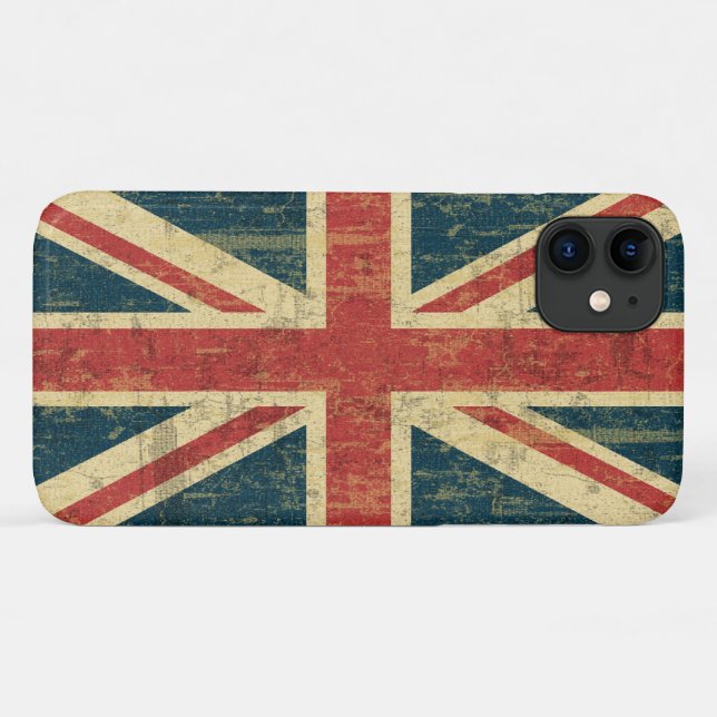 Funda De Case-Mate Para iPhone Union Jack sucio (Reverso (horizontal))