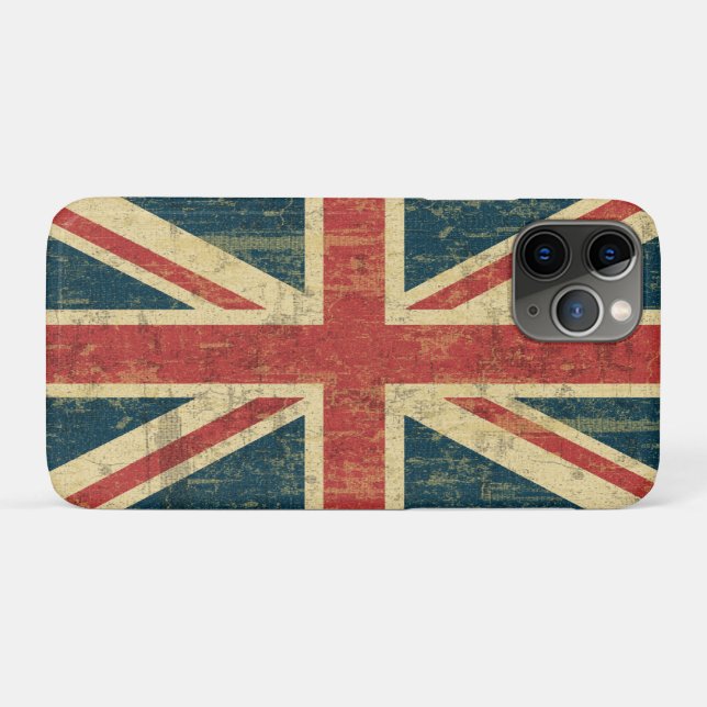 Funda De Case-Mate Para iPhone Union Jack sucio (Reverso (horizontal))