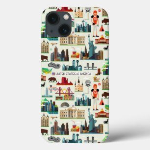 Funda Para iPhone 13 United States Symbols Pattern