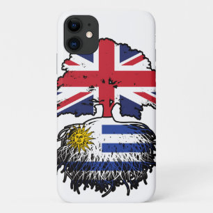 Funda Para iPhone 11 Uruguay Uruguayo británico de bandera rota árbol b