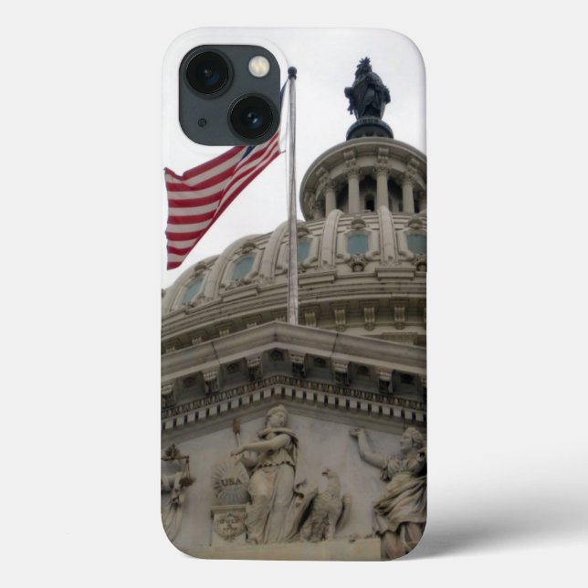 Funda De Case-Mate Para iPhone US Capitol Building with American Flag - East (Reverso)