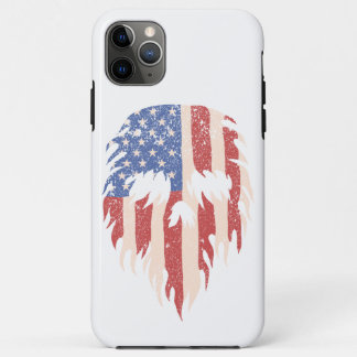 Funda Para iPhone 11 Pro Max USA Flag Skull Beard | Distressed Patriotic Design