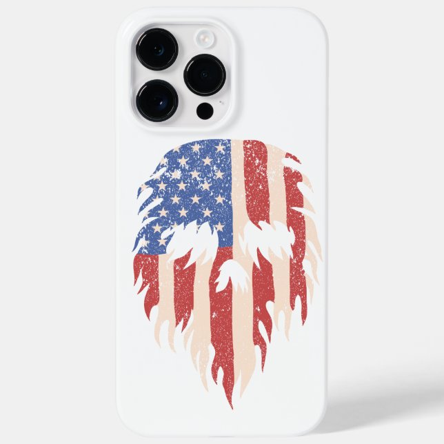 Funda De Case-Mate Para iPhone USA Flag Skull Beard | Distressed Patriotic Design (Reverso)