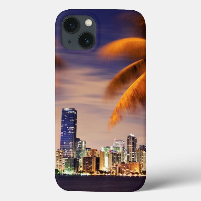 Funda De Case-Mate Para iPhone USA, Florida, Miami skyline at dusk (Reverso)