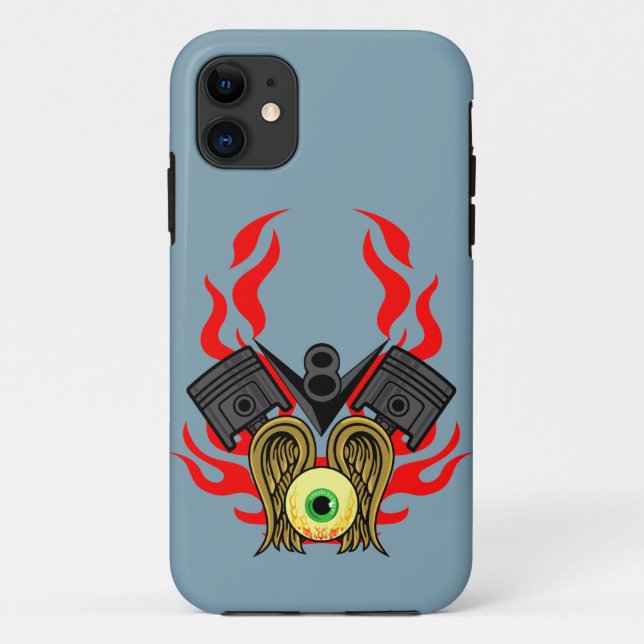Funda De Case-Mate Para iPhone V8 Cabezas de Pistón Ojo Volador (Reverso)