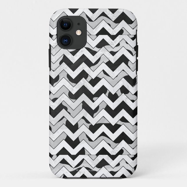 Funda De Case-Mate Para iPhone Vaca de Chevron en blanco y negro (Reverso)