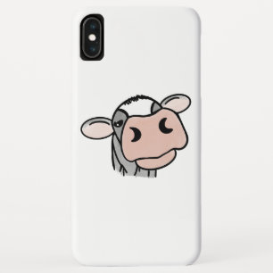 Funda Para iPhone XS Max vaca de dibujos animados negro blanco rosa beso gr