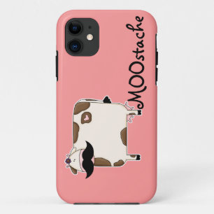 Funda Para iPhone 11 vaca divertida con bigote MOOstache
