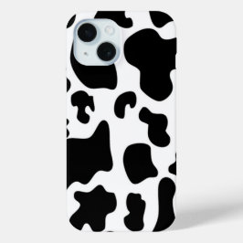 Funda Para iPhone 15 Vaca negra y blanca